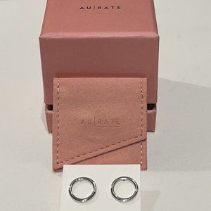 Aurate solid circle earrings in solid 18k white gold